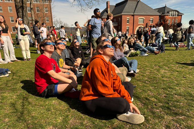 College Observes Near-total Solar Eclipse